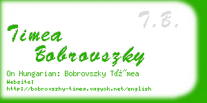 timea bobrovszky business card